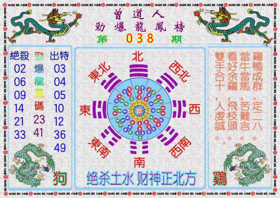 038期曾道人劲爆龙凤榜[图]